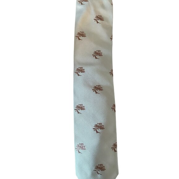 Robert Talbott Best of Class Necktie Men's Light Blue Silk Designer Trees - Picture 4 of 6